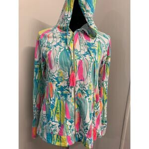 Lilly Pulitzer Hoodie Beach & Bae Mooring Sailboats Multicolor S Women's A50